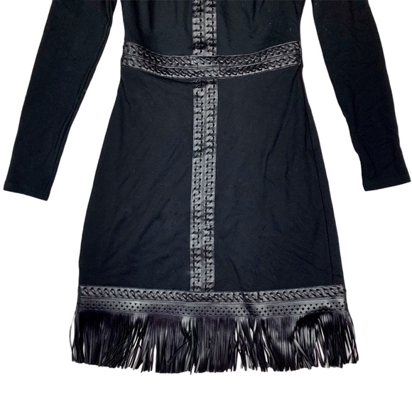 BEBE Fringe Ponte Trim Dress - Picture 3 of 4